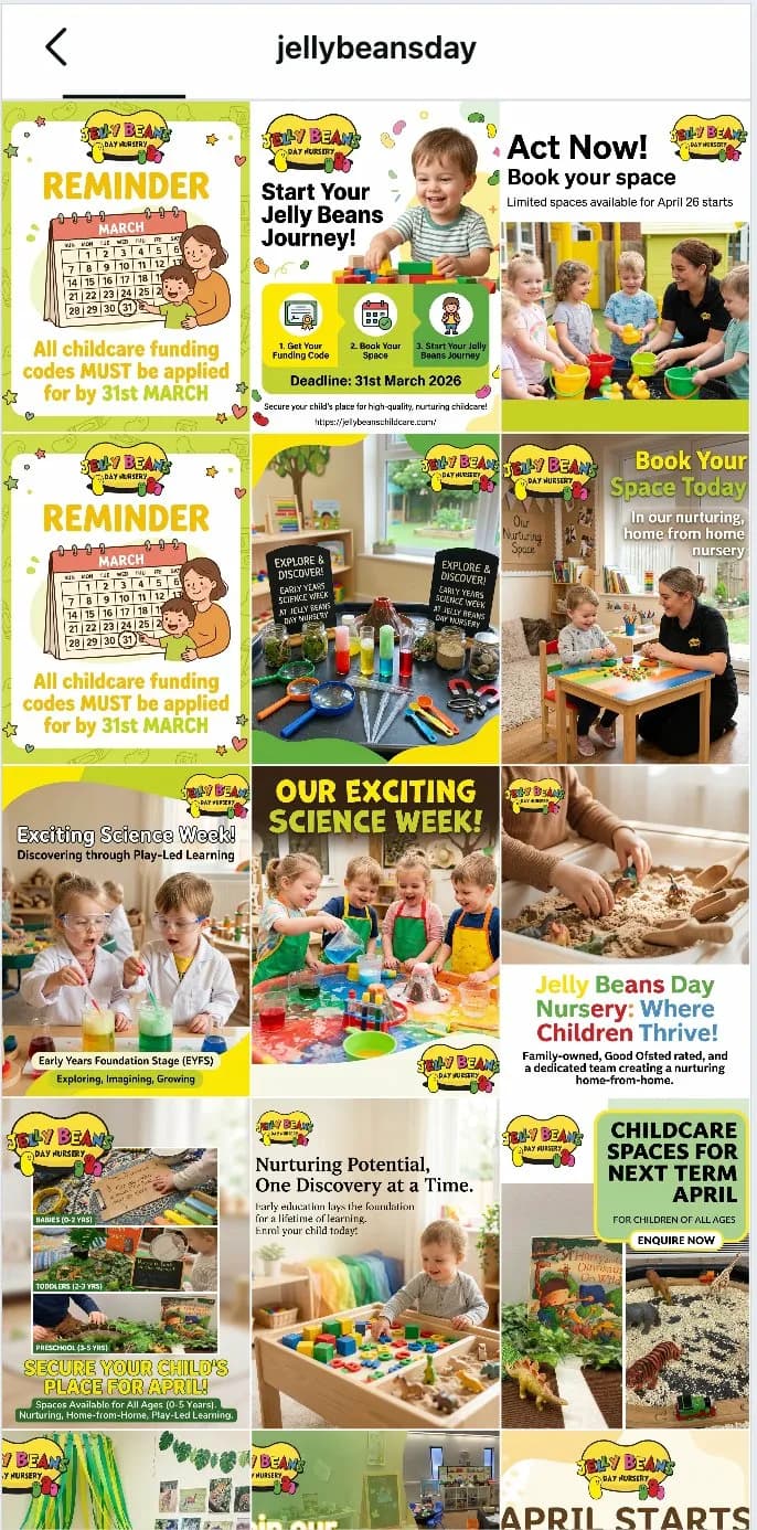 Jelly Beans Instagram feed after Rheos